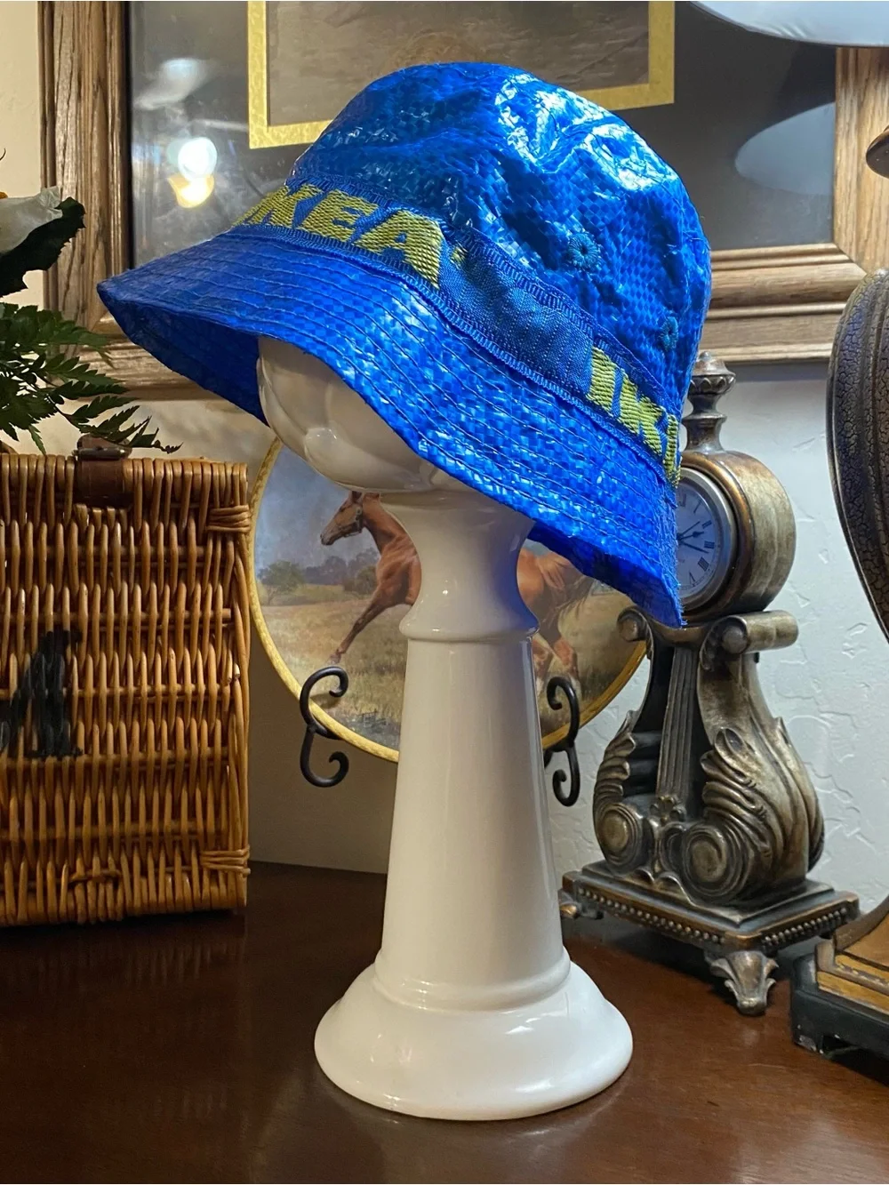 IKEA Blue Yellow Bucket Hat One Size Knorva IKEA Authentic Rain Cap Lined